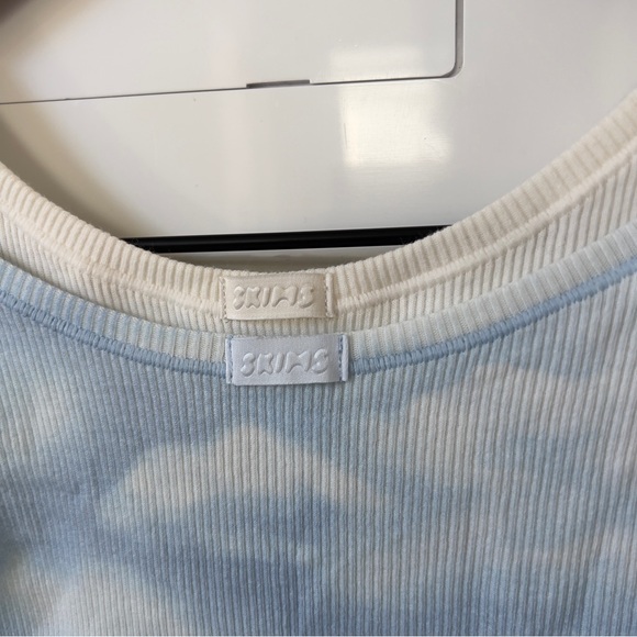 NWOT SKIMS Cotton Rib Tank 2-Pack in Blue Cloud and White - Picture 8 of 8